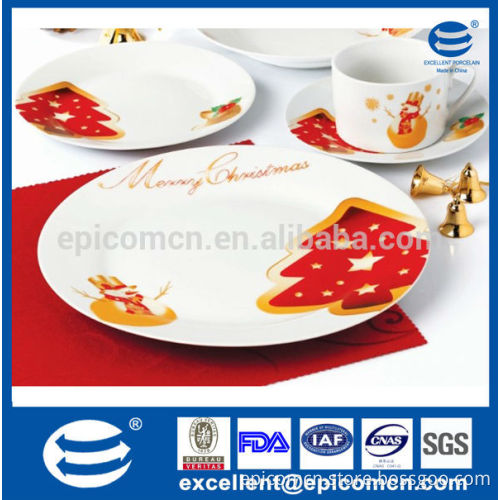 Christmas series luster lofty 16pcs china ceramic dinnerware with tea set